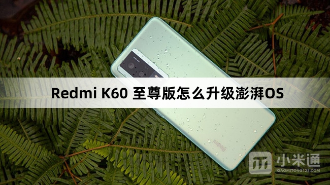 Redmi K60 至尊版如何升级澎湃OS